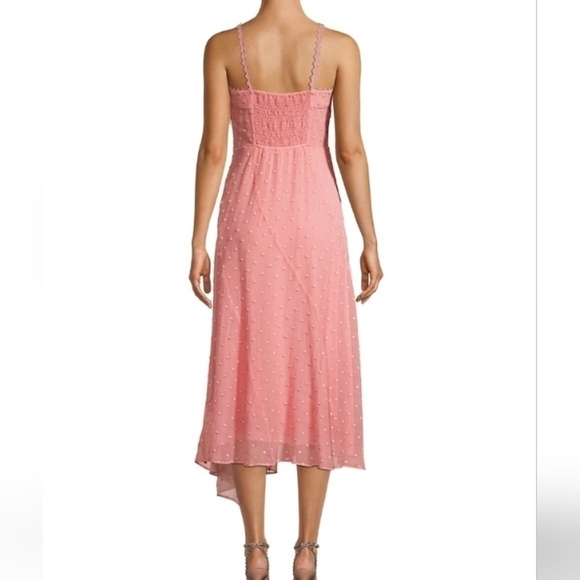 Rebecca Taylor Dot Embroidered Midi Dress in Grapefuit - Picture 2 of 12